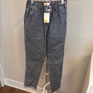 Mini Boden Kids Blue and White Striped Pants